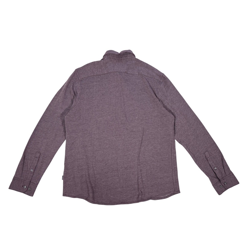 DKNY Men's Purple Long Sleeve Button Up Shirt Cotton Knit Size Large Regular Fit - Picture 3 of 8